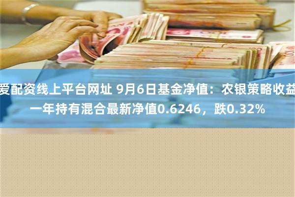 爱配资线上平台网址 9月6日基金净值：农银策略收益一年持有混合最新净值0.6246，跌0.32%