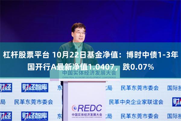 杠杆股票平台 10月22日基金净值：博时中债1-3年国开行A最新净值1.0407，跌0.07%