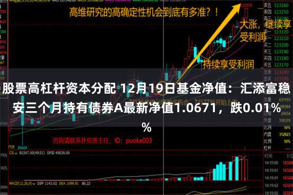 股票高杠杆资本分配 12月19日基金净值：汇添富稳安三个月持有债券A最新净值1.0671，跌0.01%